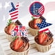 thumbnail image 4 of 60 piezas de adornos para cupcakes del Día de la Independencia con bandera y estrella, adornos patrióticos para cupcakes de EE. UU., suministros para decoraciones para pasteles de fiestas temáticas, 4 of 5