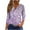 Purple#1, variant on Feancey Big Deal Days 3/4 Sleeve Henley Tops for Women 2025 Trendy Sequin Print Loose Tunics Spring Dressy Casual Button Up V Neck Blouses Pullover Top Purple S