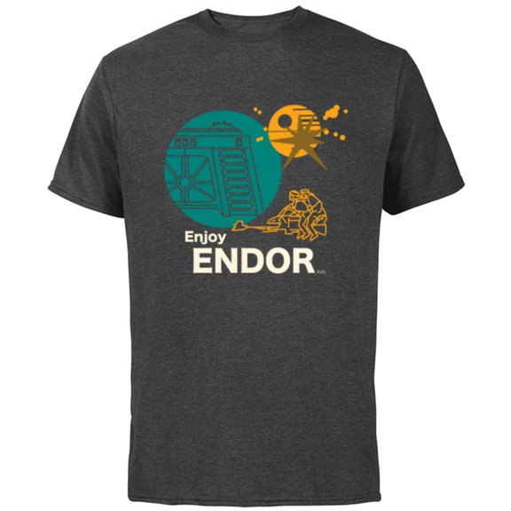 Star Wars Return of the Jedi Enjoy Endor - Short Sleeve Cotton T-Shirt for Adults - Customized-Charcoal