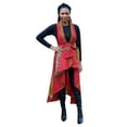 thumbnail image 6 of Red Dashiki African Print Fashion Shawl wrap with Armholes Light-weight with Belt, 6 of 7