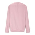 thumbnail image 5 of Htigea Women's V-Neck Shirts Fall Long Sleeve Top Casual Pleated Pullover Soft Comfy Everyday T Shirt Pink L, 5 of 8