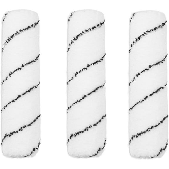 3 Pack Premium Microfiber 9 inch Paint Roller Cover with PVC Core 1/2" Nap