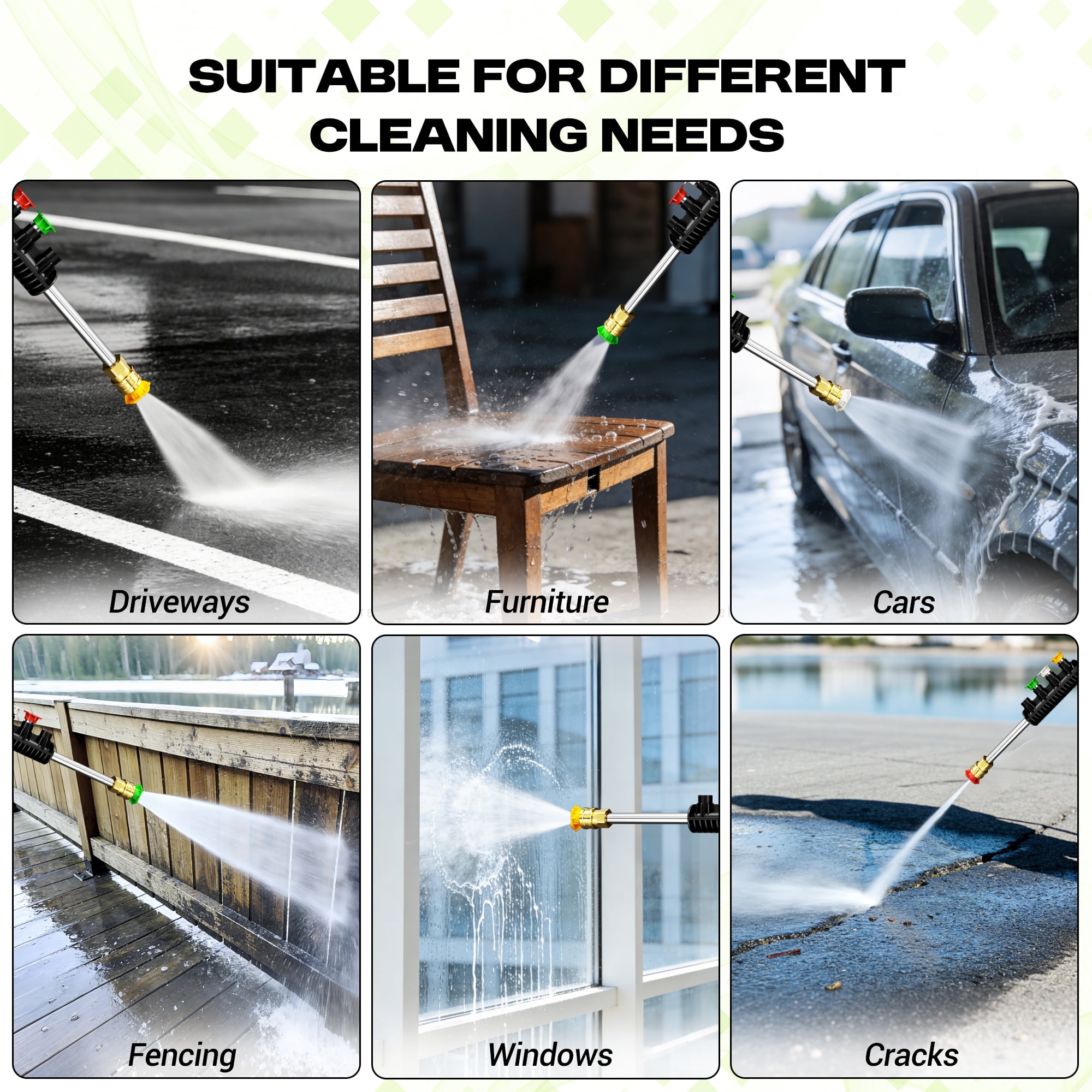 4200 PSI Electric Pressure Washer with Hose Reel,4  Nozzles,for Clean Patios,Cars,Fences,Driveways,Green