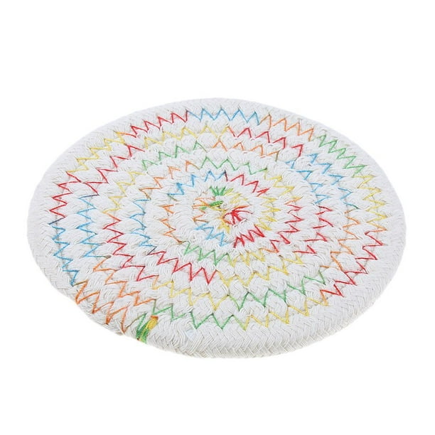 Mantel Individual DYNWAVEMX Mantel redondo trenzado algodón Multicolor