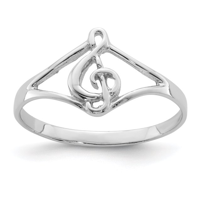 925 Sterling Silver Music Note Ring Drama/music