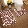 thumbnail image 2 of Honeii Skull record lips Pattern Bathroom Anti-Skid Pad Bathroom Mat Vintage Seamless Pattern Not-Slip Toilet Rug Set, 2 of 6