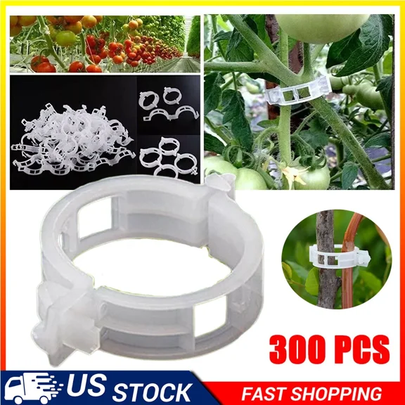 PURELY- 300X Useful Tomato Veggie Garden Plant Support Clips Trellis Twine Greenhouse Us