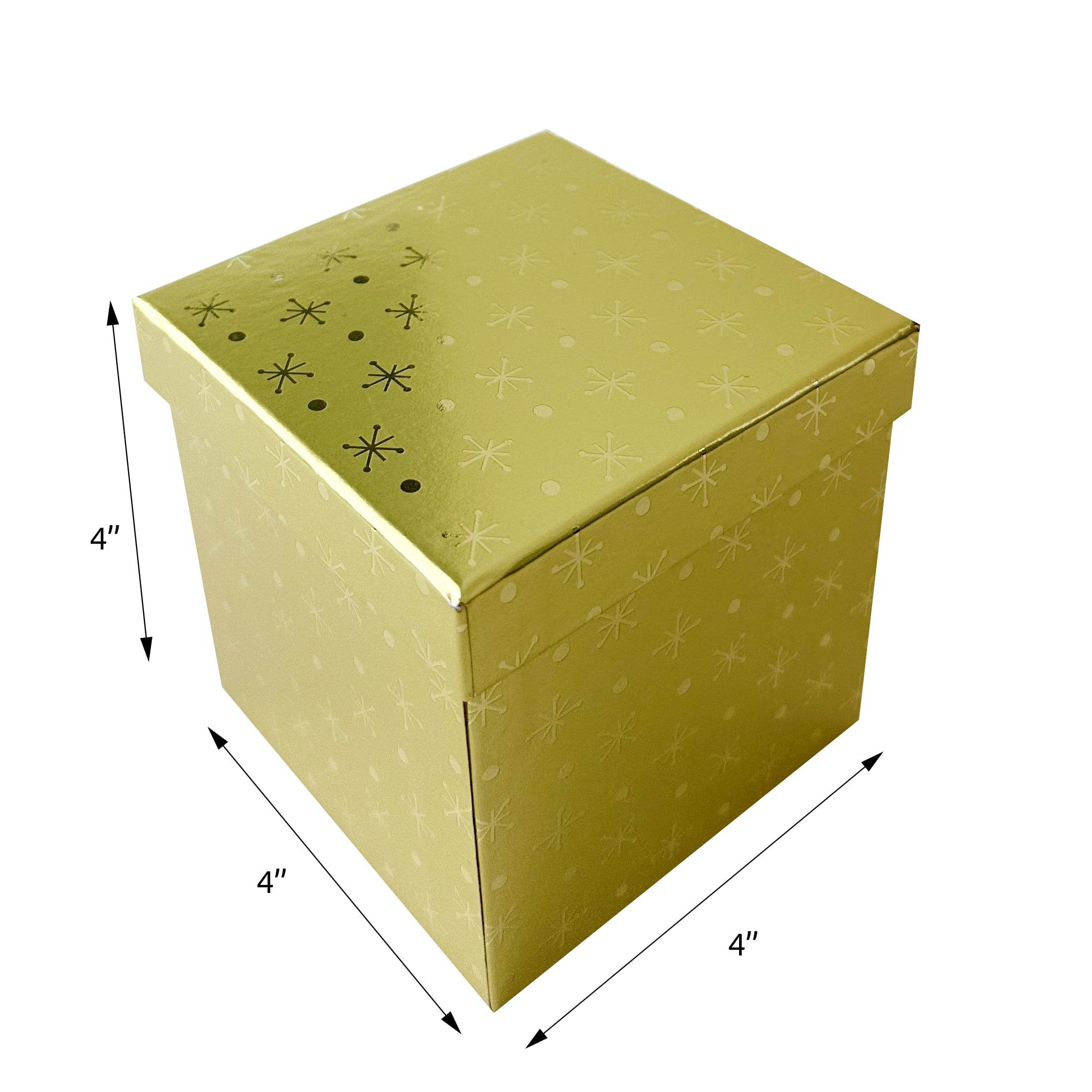 Holiday Time Christmas Gift Square Box, 4 inches, Blue/Red/Gold/Silver Holo