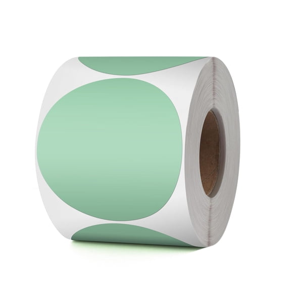 Etiquetas térmicas YIKIADA Green Circle de vinilo, 7,6 cm, impermeables, 500 unidades