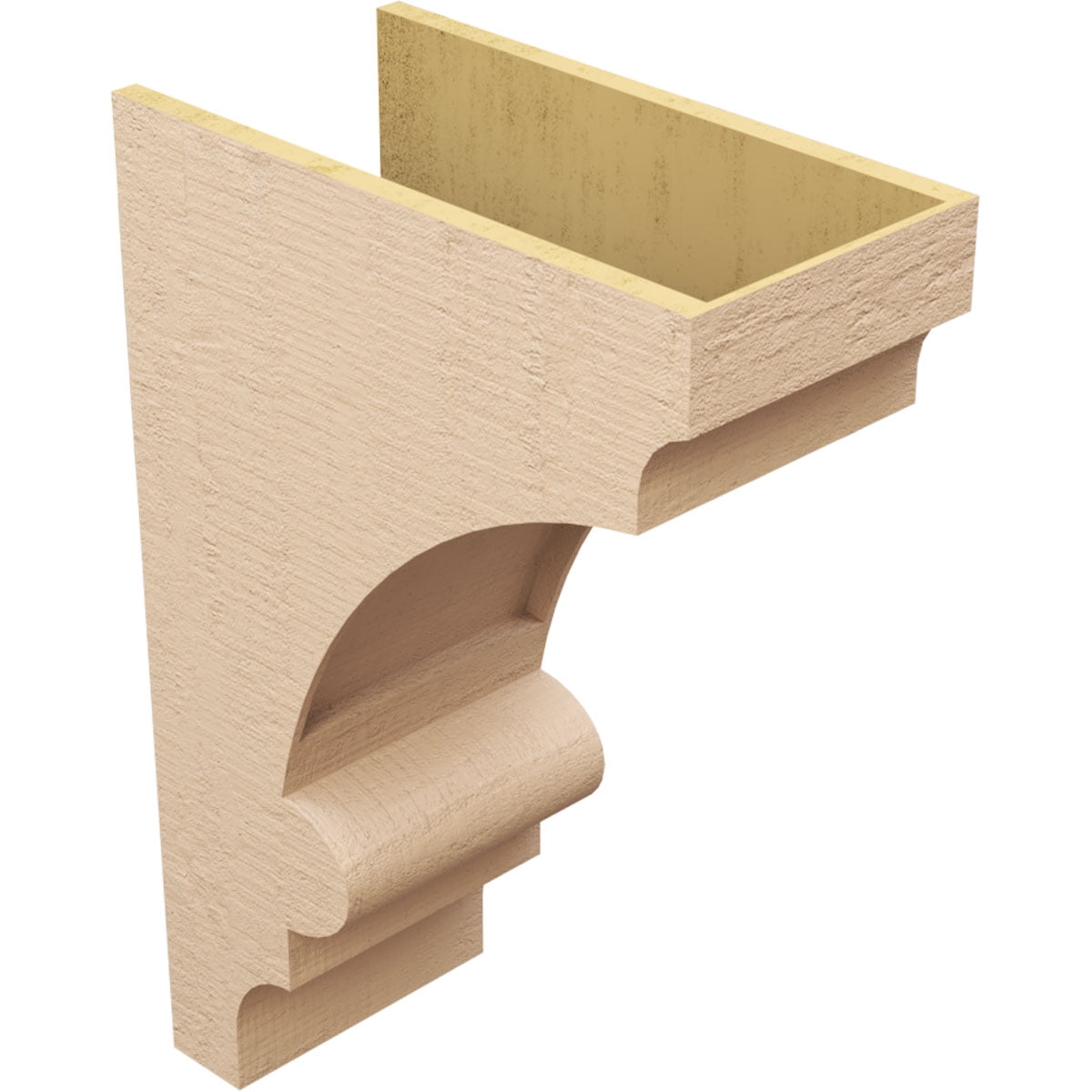 12"W x 24"D x 36"H Classic Diane Rough Cedar Woodgrain TimberThane Corbel, Primed Tan