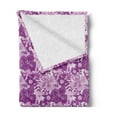 thumbnail image 2 of Vintage Soft Flannel Fleece Throw Blanket, Purple Tones Floral Pattern Nostalgia Romance Flowers Beauty Image, Cozy Plush for Indoor and Outdoor Use, 60" x 80", Purple Lilac White, by Ambesonne, 2 of 5