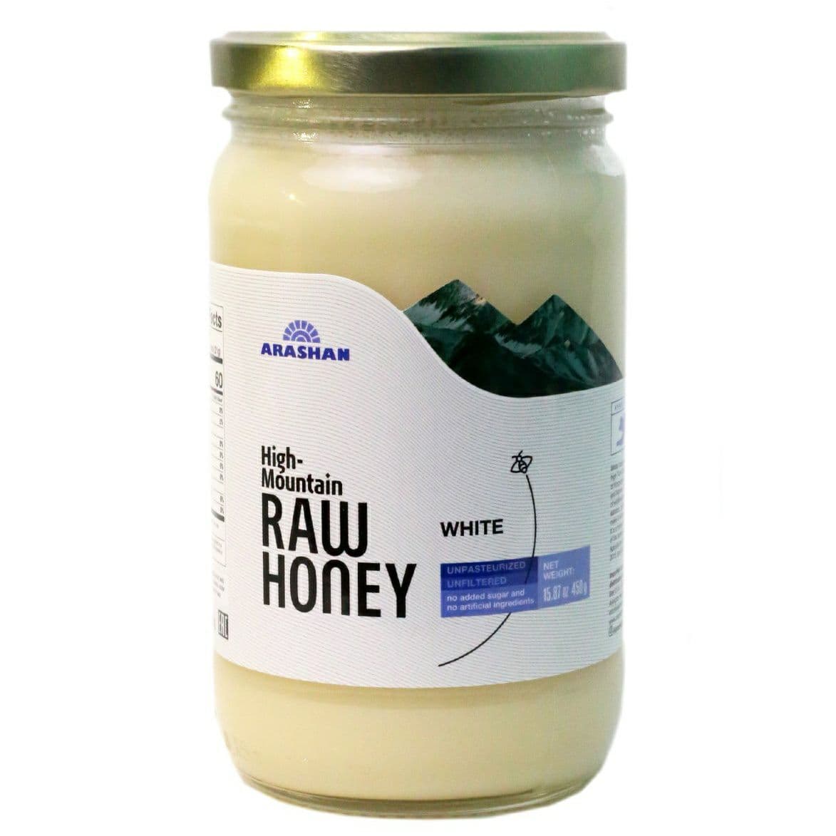 Arashan White Honey Raw Unfiltered Honey, (15.87 Oz) Wildflower