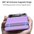 thumbnail image 2 of For Samsung Galaxy Z Flip 3 5G Case, Magnetic Folding Stand Shockproof Hybrid Protective Cover, Purple, 2 of 4
