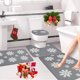thumbnail image 5 of Alfombras de baño, alfombras para sala de estar, alfombra de área, tapete de baño, juego de 4 alfombras navideñas para baño, alfombras navideñas con copos de nieve, lavables, antideslizantes, absorben, 5 of 6