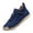 Dark Blue, variant on Womens Hand Stitching Leather Slip-On Ankle Boots with Adjustable Elastic Band Casual Lightweight Walking Retro High Top Flat Boat Shoes