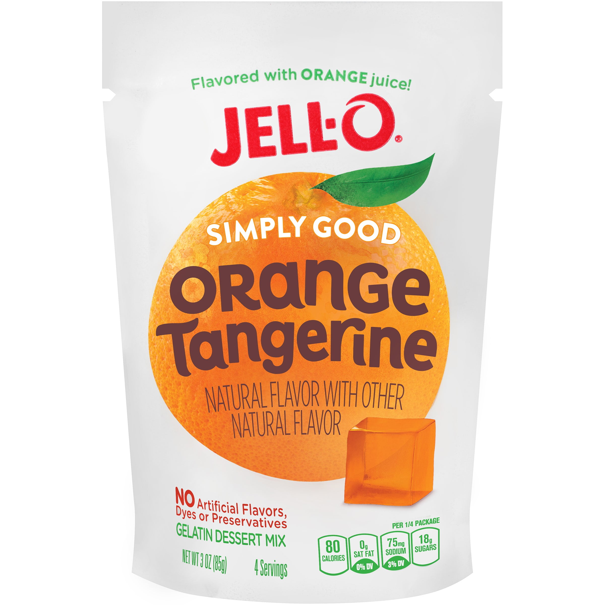 Jell-O Gelatin Dessert Mix Simply Good Orange Tangerine, 3 Oz by Kraft
