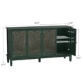 thumbnail image 2 of Buffet Cabinet with Storage,  Solid Wood Sideboard with 4 Carved Doors, Accent Cabinet with Adjustable Shelf, Vintage Farmhouse Console Table for Kitchen, Living Room, Entryway, 2 of 7