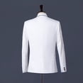 thumbnail image 4 of Traje de fotografía para hombre, traje de escenario, traje de cantante anfitrión, traje de reunión anual, blanco con borde negro, 4 of 5