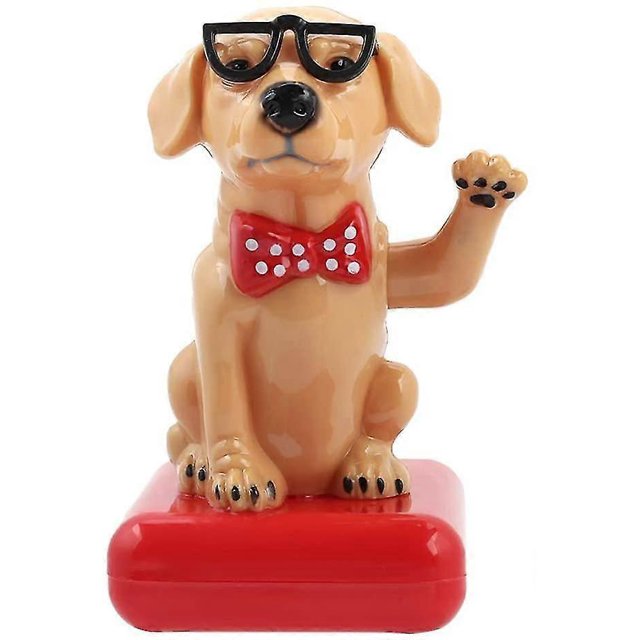 Cute dog waving arms back and forth solar home office decor auto accessories table decoration