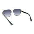 thumbnail image 4 of Rimless Luxury Bevel Lens Mens Rectangle Officer Cop Sunglasses Gunmetal - Smoke, 4 of 4