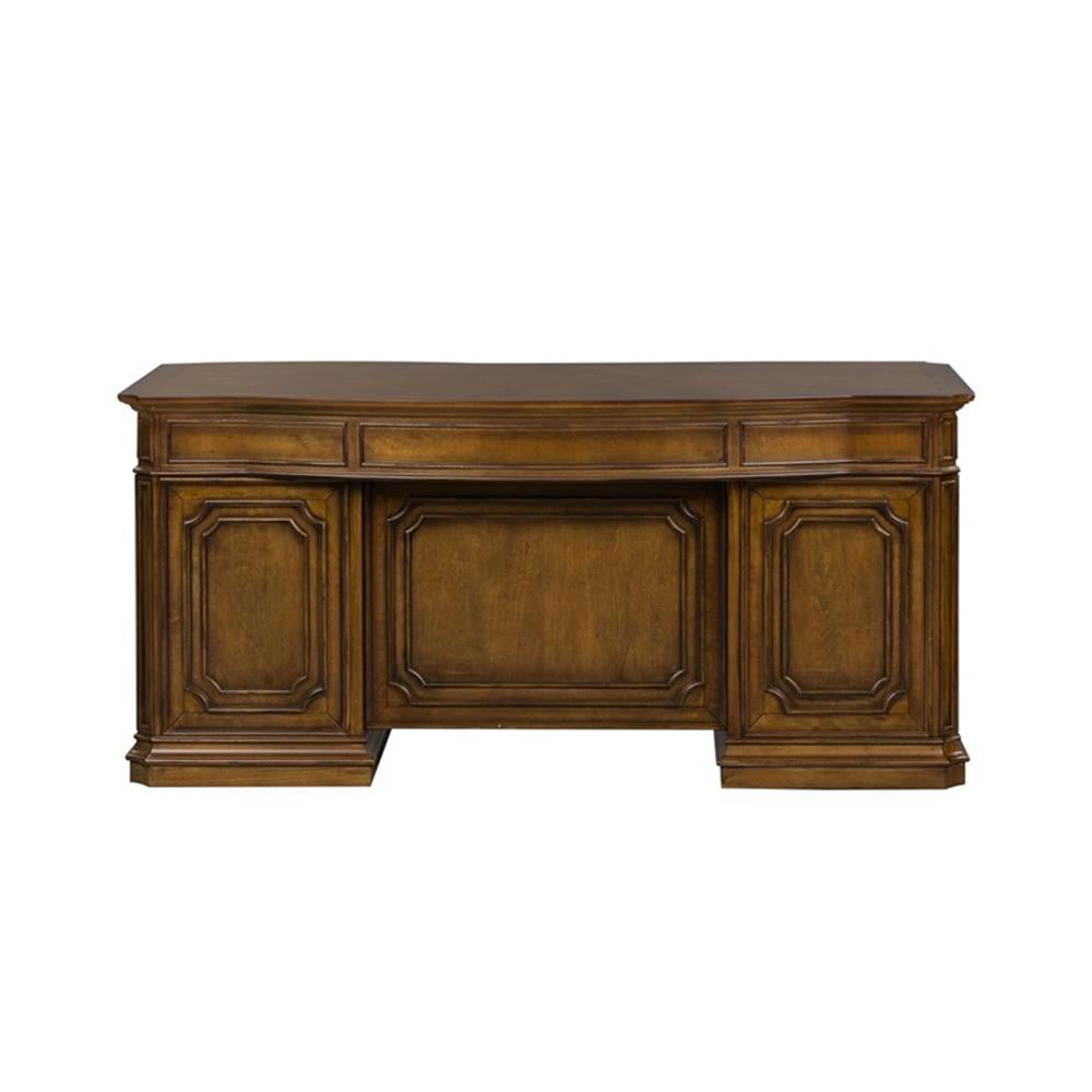 Bowery Hill Wood Medium Brown Junior Executive Desk Rectangular Unassembled
