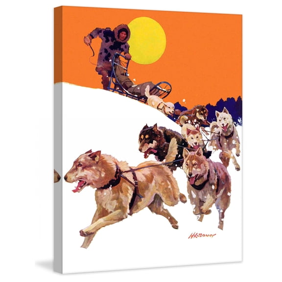 Marmont Hill Eskimo and Dog Sled by Maurice Bower Painting Print on Canvas