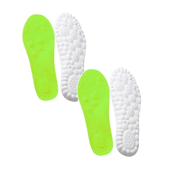 2026 New 4D Cloud Insoles for Men & Women, 2 Pair Memory Foam Insoles with Arch Support Shock Absorption, Comfortable Massage Shoe Inserts, Trim to Fit Your Shoes(Green,Men 8-8.5 / Women 9.5-10)