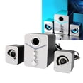 thumbnail image 4 of D221  Computer Speaker Deep Bass 2.1 Channel Mini Desktop Speaker with Ice Blue Ambient Light for Wedding Party, 4 of 7