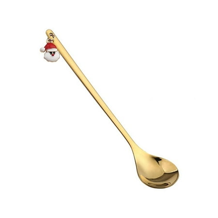 

Delivery on time!!Christmas Pendant Spoon Stainless Steel Christmas Spoons Xmas Party Ice Cream Stirring Coffee Spoon Christmas Decorations