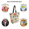 thumbnail image 7 of FORMRS Womens Canvas Tote Bag with Zipper Inner Pocket Shoulder Handbag, Beige Floral, 7 of 7