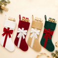 thumbnail image 5 of Red Velvet Christmas Stocking with Bow, 18 Inch Large Hanging Sock for Fireplace and Tree Decor, 1PC (Red), 5 of 5