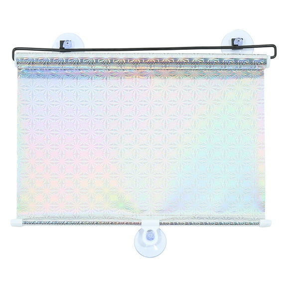 Motoforti Universal Auto Window Shades Retractable 49.2"x19.7" PVC Silver Tone