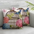 thumbnail image 3 of MLJA Pillow Covers Colorful Flower Butterfly with Retro Birdcage Pattern Home Couch Office Decorative Throw Pillow Case Cushion Cover Square, 3 of 5