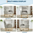 thumbnail image 6 of Nursery Rocking Chair with Retractable Footrest & High Backrest, Upholstered Glider Rocker Accent Chair for Breastfeeding Reading, Compact for Bedroom Living Room Apartments, 6 of 7