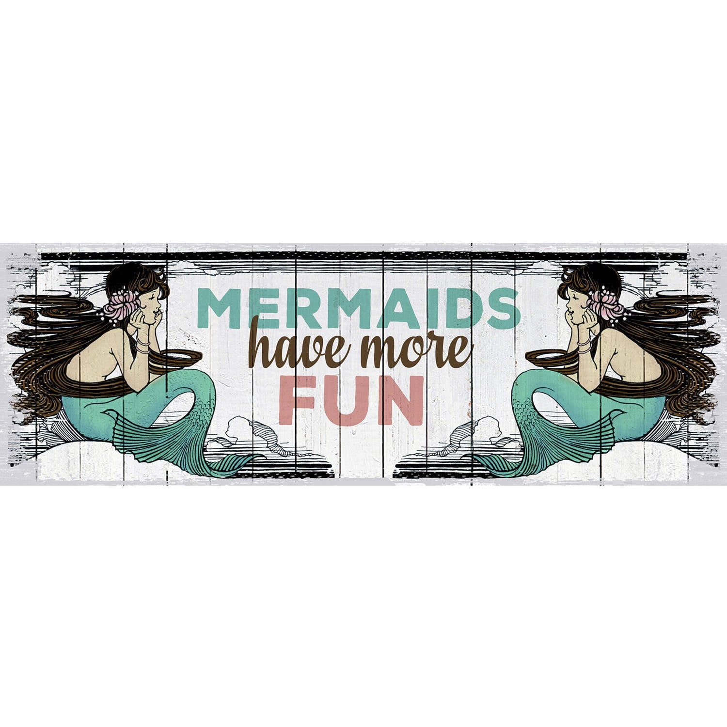 Marmont Hill - "Mermaid Fun" Painting Print on Wrapped Canvas
