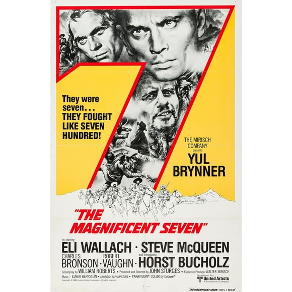 The Magnificent Seven (1960) Movie Poster 24x36 inches Charles Bronson