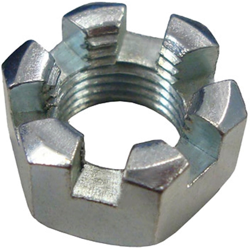 Slotted Finished Hex Nuts 5/8"18 SAE Zinc