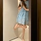 thumbnail image 5 of Vestido de verano para mujer,Vestido de verano para mujer Vestido estampado con volantes para mujer Vestido suelto para mujer Diseño de clase mundial, 5 of 8