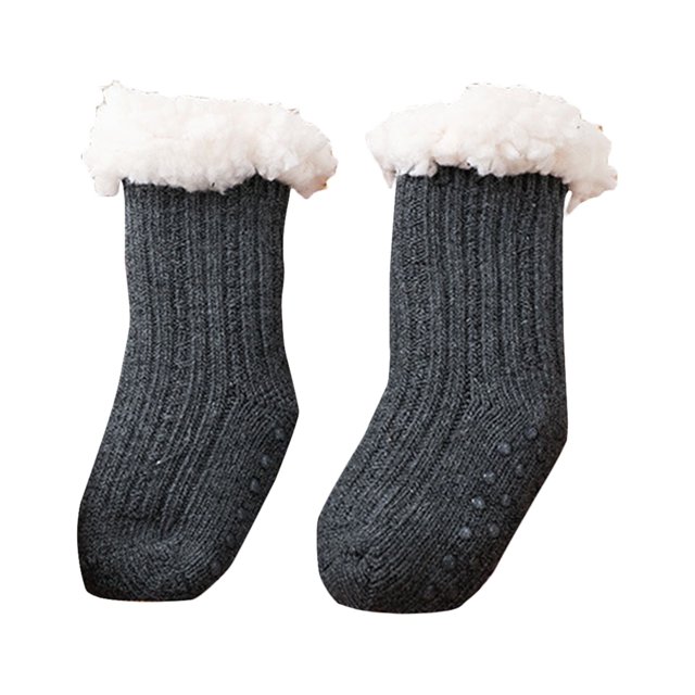 SUNSIOM Infant Baby Lamb Floor Socks Solid Color/Contrast Color Baby Winter Warm Thick Knit Crew Socks