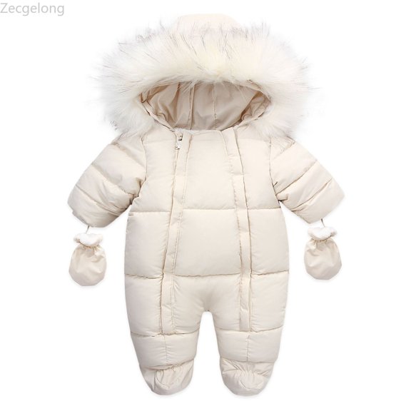 Zecgelong Baby Girl Boy Coat Winter Snowsuit Toddler Jacket Clothes Zipper Jumpsuit Hooded Wear Coat Outwear