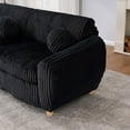 thumbnail image 3 of Modern Sofa for Living Room, 84" Black Corduroy Sofa Couch, Sectional Love Seat Couch, Upholstered Sofa for Apatment Bedroom Home Office, Black, 3 of 7