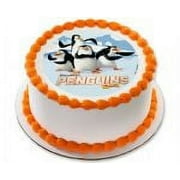 Penguins of Madagascar 7inch Round Edible Photo Image Cake Decoration