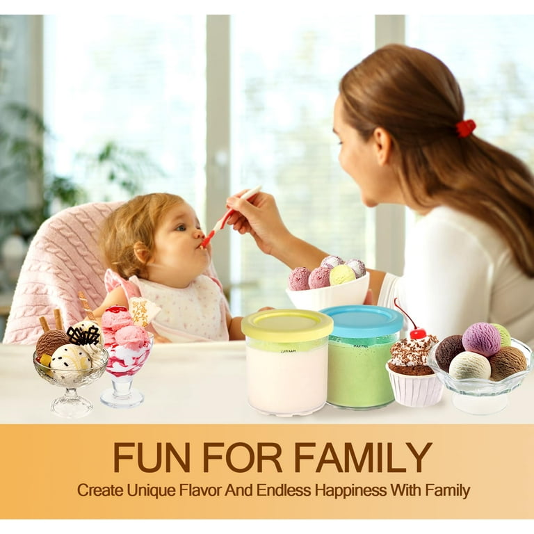 2 Silicone Ice Cream Container Lids – Yellow & Pink, Fits Ninja Creami NC299AMZ / NC300 / NC301