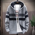 thumbnail image 5 of Suéter de otoño e invierno para hombre, cárdigan con capucha, chaqueta de punto con cremallera, suéter informal de moda, forro polar grueso, 5 of 5