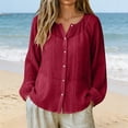 thumbnail image 2 of Sun Protection Shirt Full Zip Thin Shirts for Women Lightweight Summer Shirts for Women Lightweight Outdoor Hiking Running Beach s for Women,Red,S, 2 of 8