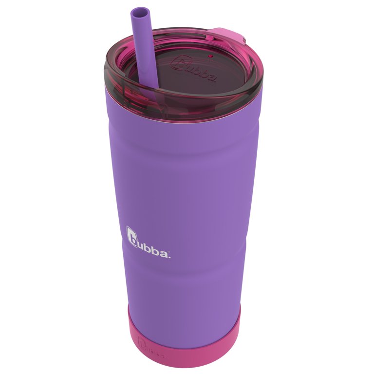 24oz Insulated Stainless Steel Tumbler With Lid & Straw - Keeps Drinks Hot/Cold, Leak-Proof (Gradation Purple)