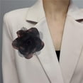 thumbnail image 2 of Satin Fabric Rose Flower Brooch for Women 5.5in Oversized Camellia Corsage Elegant Floral Boutonniere for Wedding Party Dance Banquet Ceremony Dress Accessory Handmade Jewelry, 2 of 12
