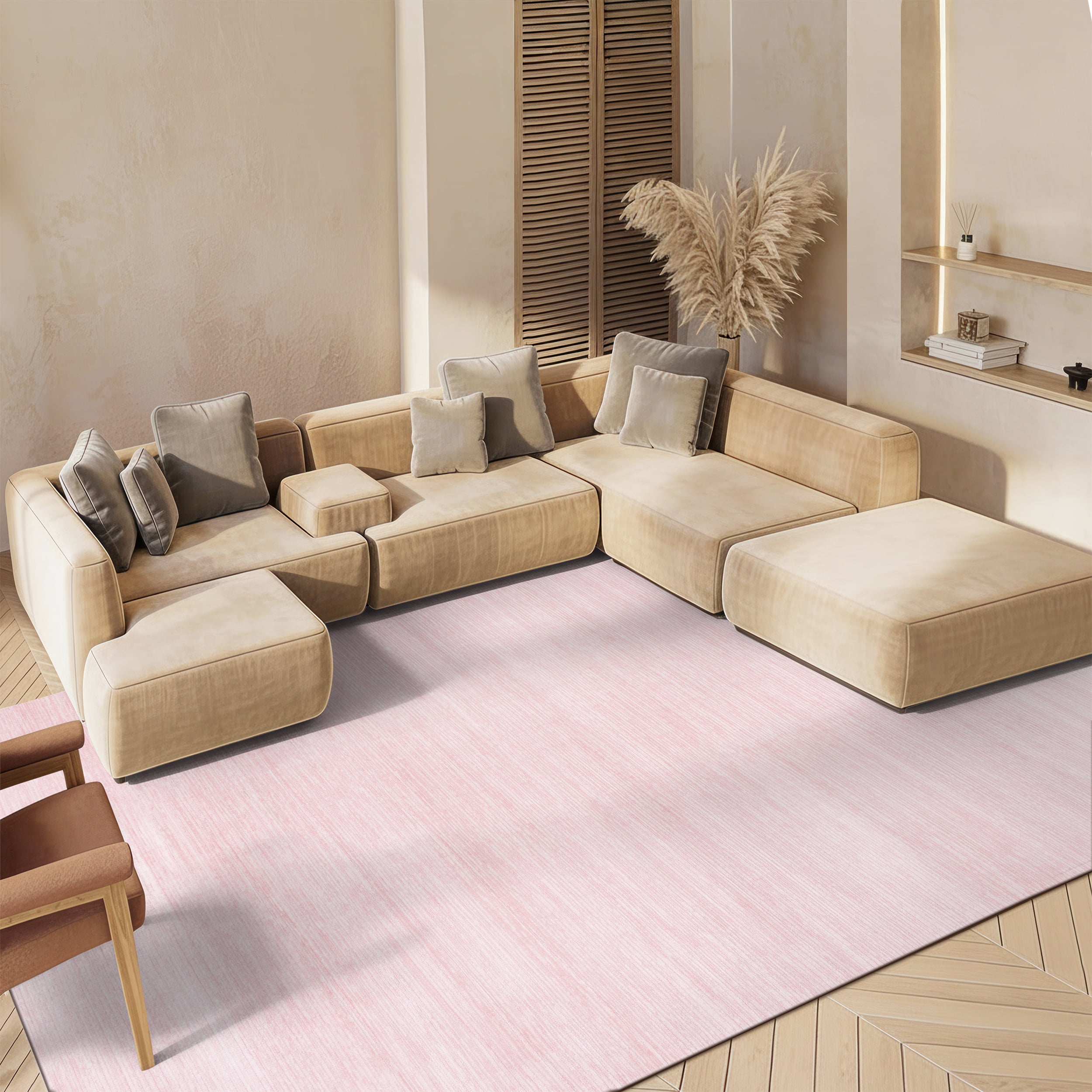 SAFAVIEH Vision Adrasteia Overdyed Solid Area Rug, 6' x 9', Pink - Modern Design, Pink, Non-Shedding & Easy Cleaning, Ideal for Living Room, Bedroom, Dining Space