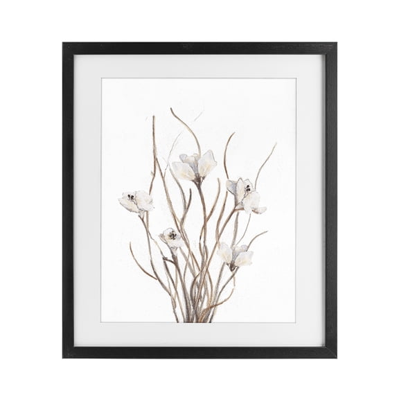 Stupell Industries Curly Floral Branches Black Framed Print Under Glass, design by Lanie Loreth