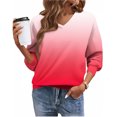 thumbnail image 6 of QUNYINEY Plus Size Sweatshirts for Women Gradient Crew Neck Long Sleeve Pullover No Hood Shirts Loose Fit Winter Women's Tops, 6 of 6
